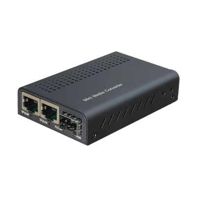 Convertitore multimediale - 2x Ethernet RJ45 - 1x SFP - Gigabit - 10/100/1000 Base-TX - Dimensione ridotta