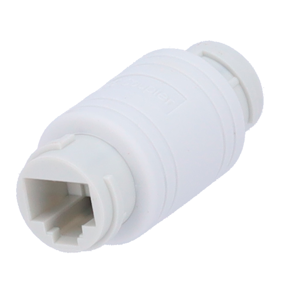 Conector - Conector entrada RJ45 - Conector salida RJ45 - Compatible UTP - IP68 - Color blanco