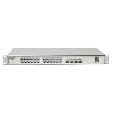 Reyee Switch Cloud Layer 2+ - 24 puertos Gigabit RJ45 - 4 puertos SFP+ 10 Gbps - LAG estático/DHCP Snooping/IGMP Snooping/Duplicación de puertos - VLAN/Aislamiento de puertos/STP/RSTP/ACL/QoS - Servidor DHCP/Rutas estáticas