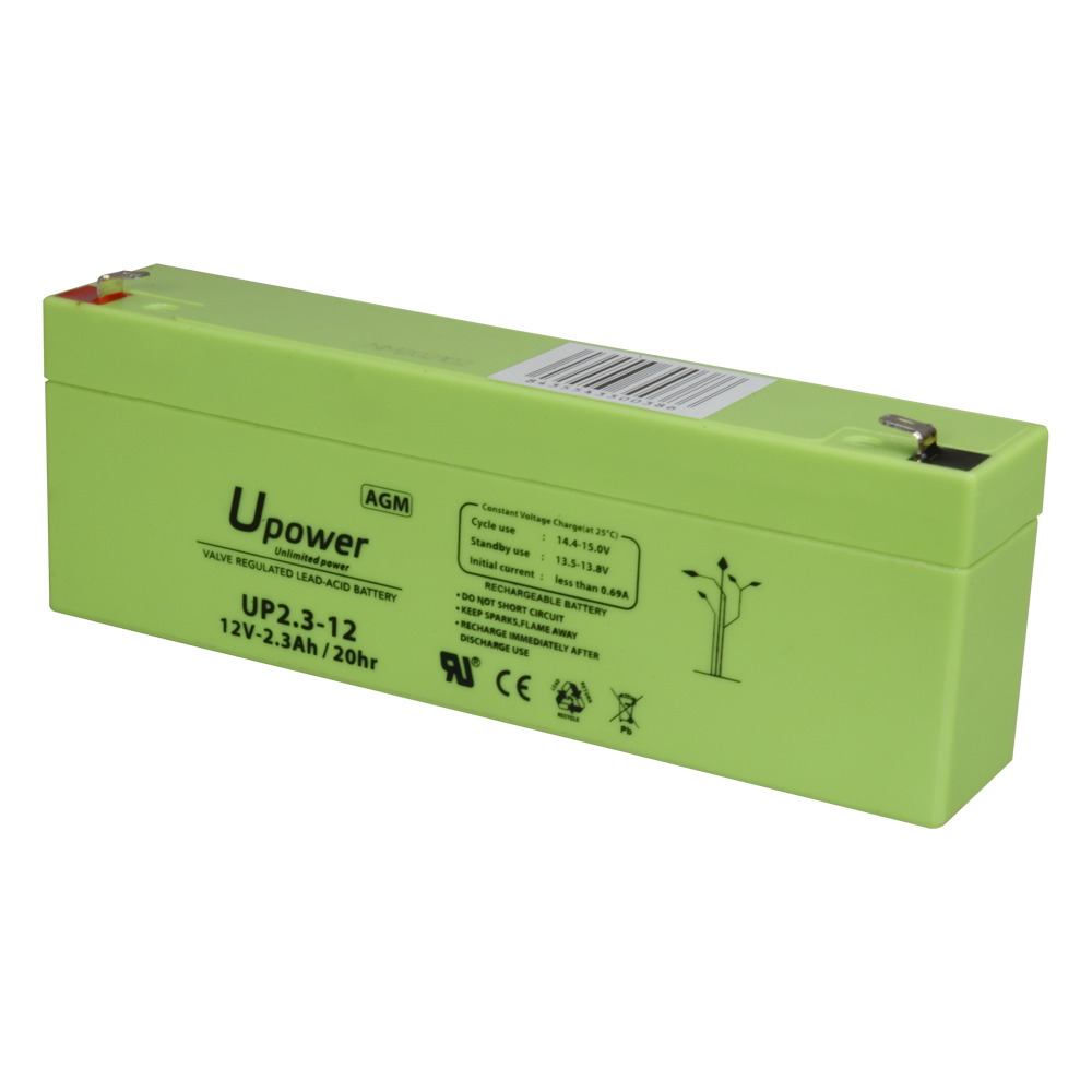 Upower - Batteria ricaricabile - Tecnologia piombo-acido AGM - Voltaggio 12 V - Capacità 2.3 Ah - 66 x 178 x 35 mm/ 960 g - Per backup o uso diretto