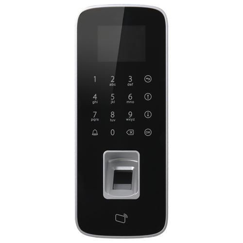 Access and Attendance Control - Fingerprints, EM RFID card and keyboard - 3,000 recordings / 150,000 registers - TCP/IP, USB, RS485, Wiegand and Relay - Suitable for IP65 outdoors - Compatible with SmartPSS software