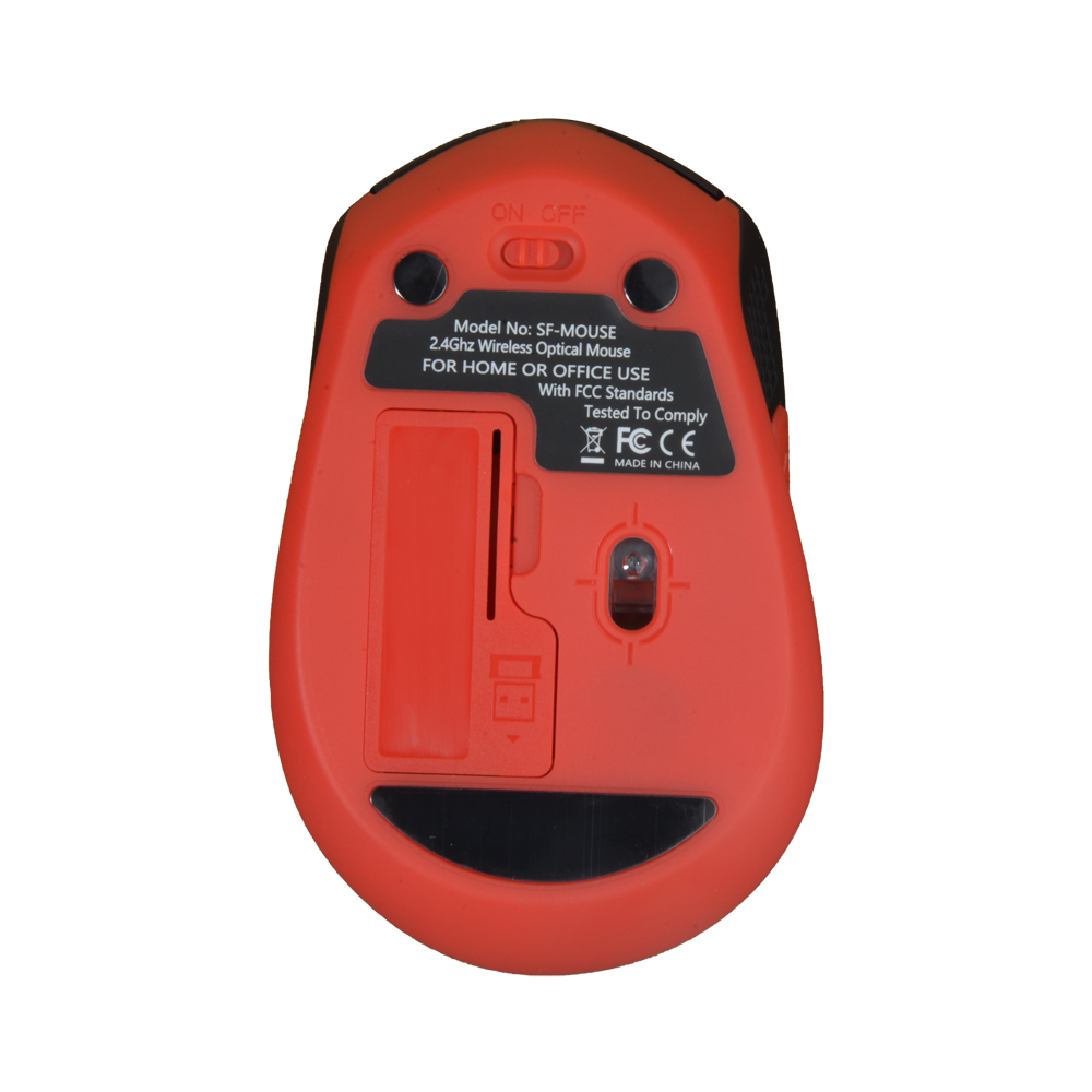 Mouse Safire wireless con sensore ottico - Frequenza: 2.4GHz RF - Pulsanti laterali per scorrimento rapido - Rotellina di scorrimento - Impostazione risoluzione DPI