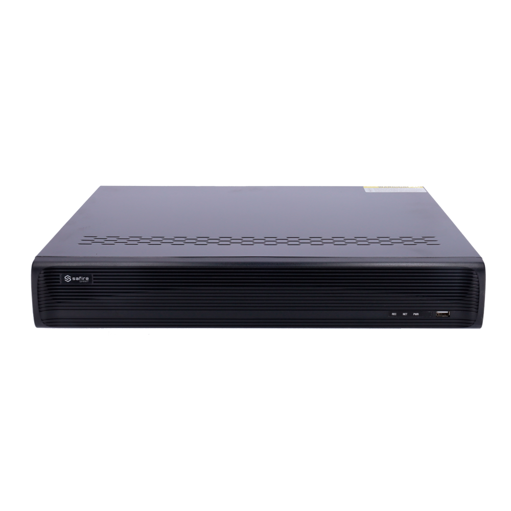 Safire Smart - Videoregistratore NVR per telecamere IP gamma A2 - 32CH video / PoE 16CH / H.265+ / 4HDD - Risoluzione fino a 12Mpx / Larghezza di banda 192Mbps - HDMI 4K, HDMI FullHD e VGA / Dewarping Fisheye - Riconoscimento facciale / Ricerca intelligen