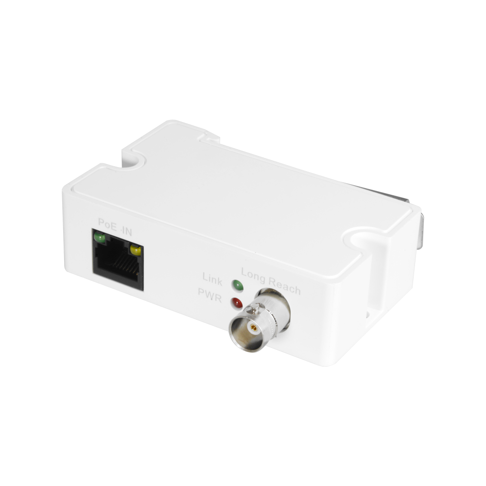 Estensore EoC Branded - Ethernet per cavo coassiale - Attivo | Specifico ePoE - Emissore compatibile con intervallo LR1002 - Permette di transmettere 1 canale IP - Distanza massima 1.000 m