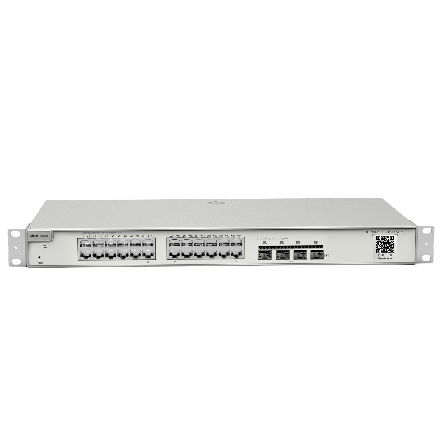 Reyee Switch Cloud Layer 2+ - 24 puertos Gigabit RJ45 - 4 puertos Gigabit SFP - LAG estático/DHCP Snooping/IGMP Snooping/Duplicación de puertos - VLAN/Aislamiento de puertos/STP/RSTP/ACL/QoS - Servidor DHCP/Rutas estáticas