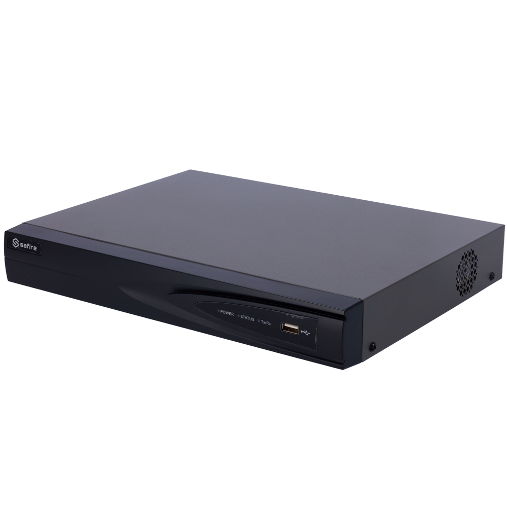 Videograbador Safire 5n1 - Audio sobre cable coaxial / Alimentación PoC - 4CH HDTVI/HDCVI/HDCVI/AHD/CVBS/CVBS/ 4+2 IP - 8 Mpx (8FPS) / 5 Mpx (12FPS) - Salida HDMI 2K y VGA - Rec. Facial y Truesense