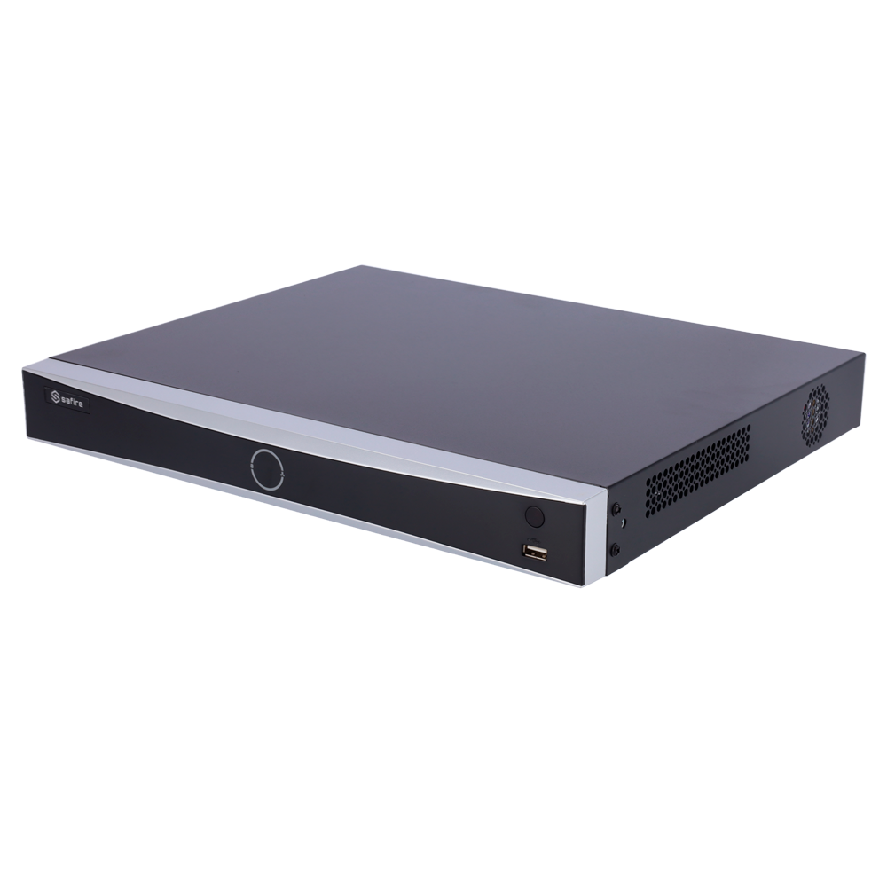 NVR para cámaras IP - Vídeo de 8 CH / Compresión H.265+ - Resolución máxima 8.0 Mp - Ancho de banda 80 Mbps - Salida HDMI 4K y VGA - Permite 2 discos duros
