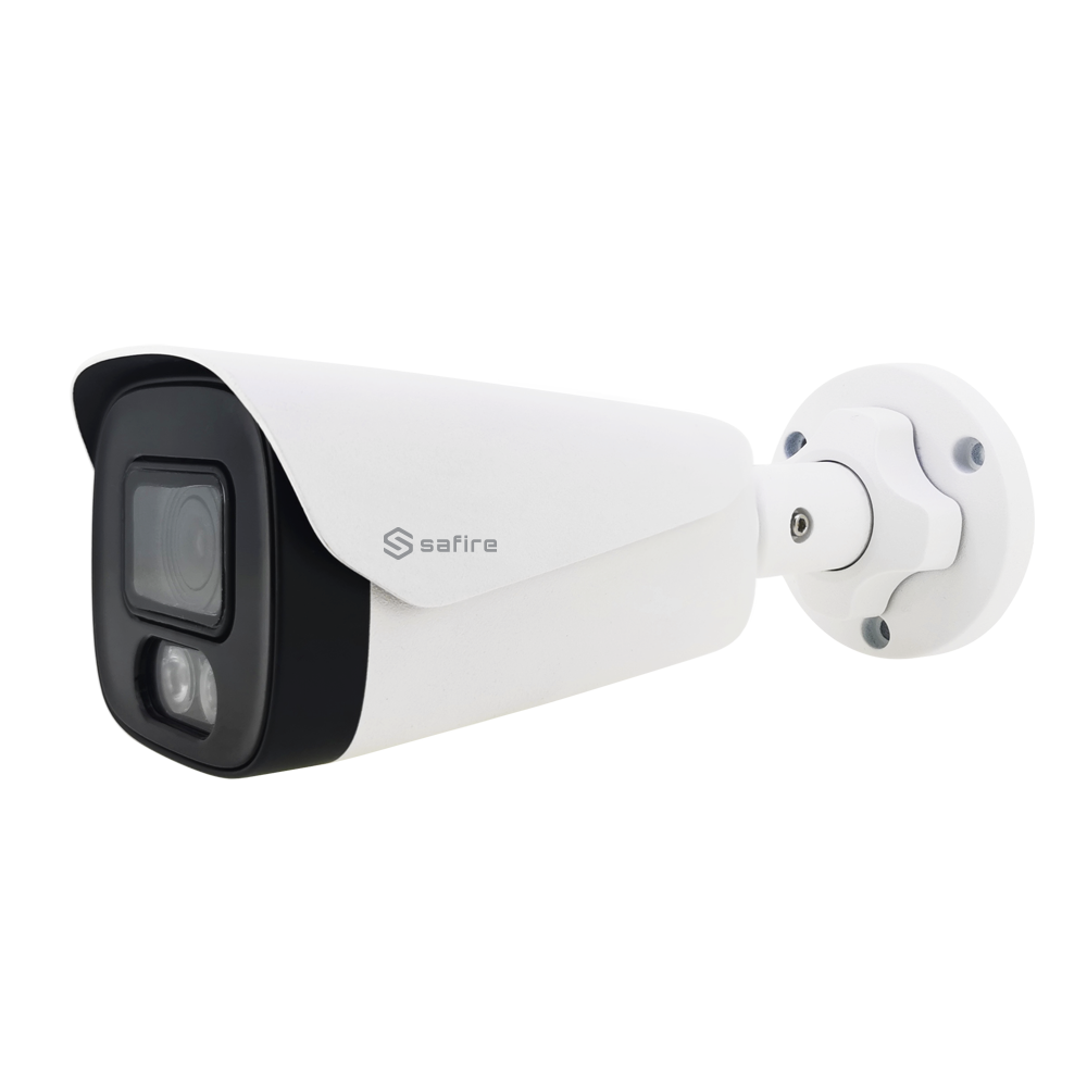 Cámara Safire Bullet 5 Mpx - Visión Full Color - Color Nocturno - Lente 3,6 mm / DWDR - F1.0 para una mejor iluminación - Iluminación mínima 0,01 Lux - Iluminación LED blanca 20 m