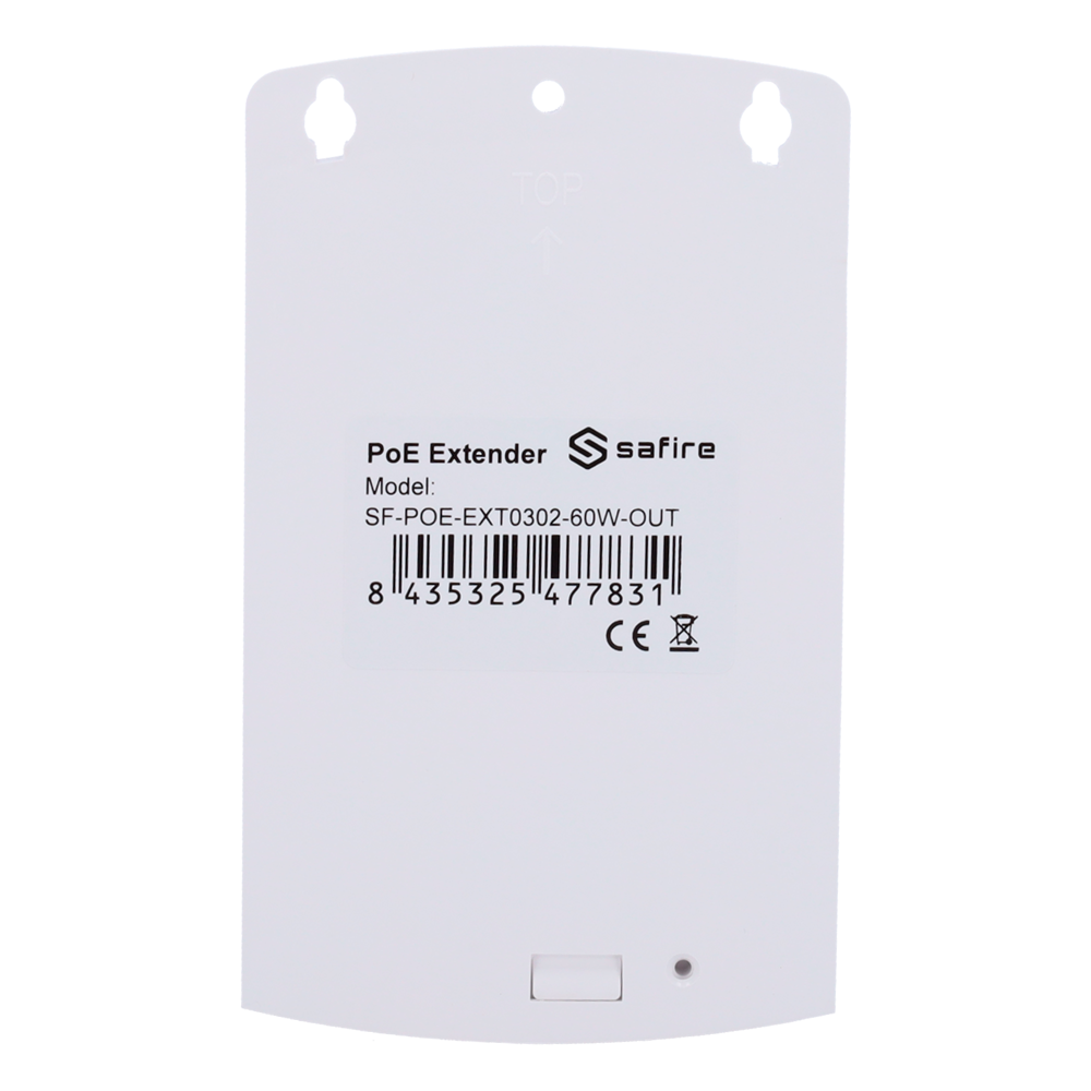 Safire Extensor PoE de Exterior - Amplía alcance alimentación PoE hasta 650 metros - 2 puertos PoE Out + 1 Uplink RJ45 PoE In - IEEE 802.3 af/at/bt - Potencia de salida máxima 60 W - Puertos 10/100 Mbps