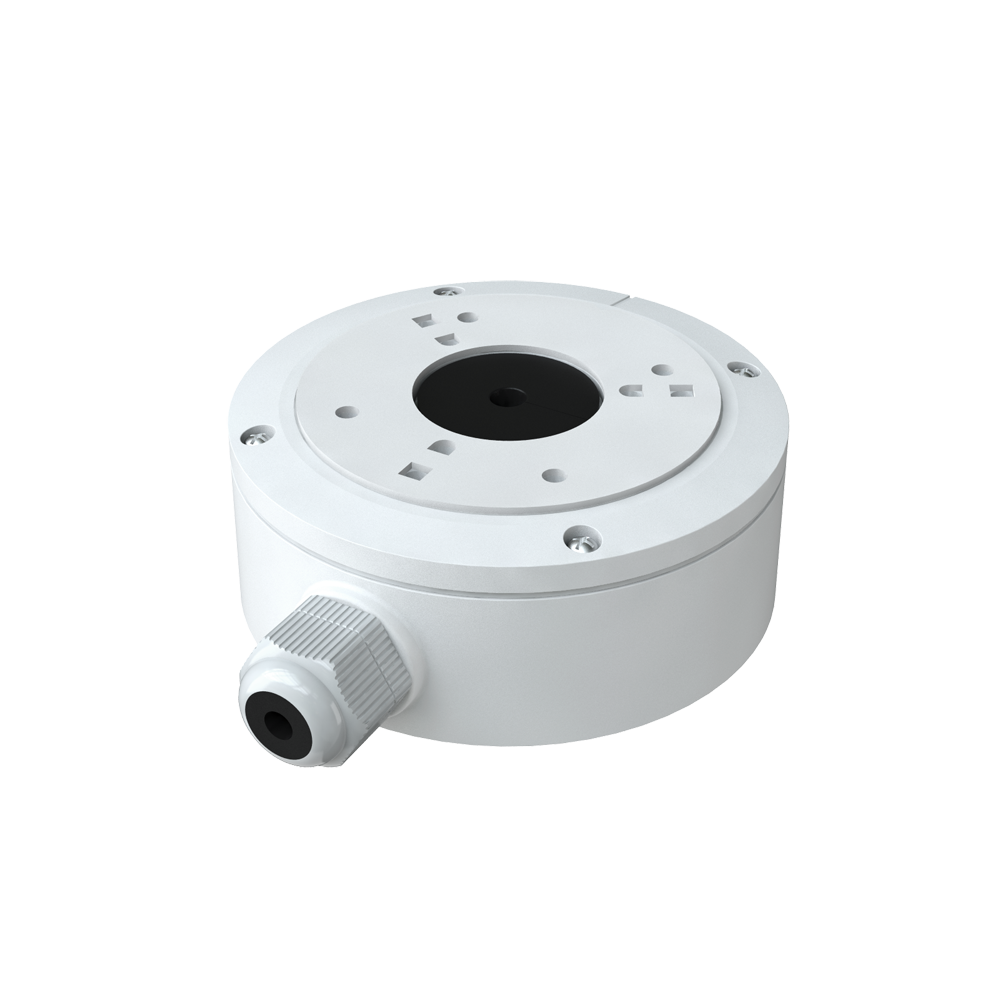 Scatola di giunzione Safire Smart - Per telecamere dome - Adatto per uso in esterni - Installazione a tetto o parete - Diametro della base 117.9 mm - Passacavo