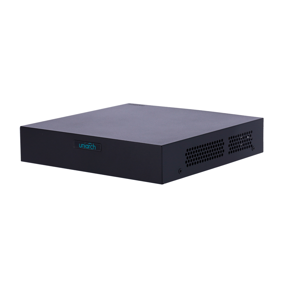 Videoregistratore NVR per telecamere IP - Uniarch - 8 CH video / Compressione Ultra 265 / PoE - HDMI 4K e VGA - Risoluzione massima 8 Mp - Ammette 1 hard disk