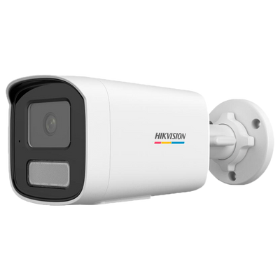 Hikvision - Telecamera Bullet IP gamma Value - Risoluzione 4 Megapixel (2560x1440) - Ottica 4 mm | ColorVu | Microfono integrato - Luce ibrida 50 m | PoE IEEE802.3af  - Rilevamento del movimento 2.0 | IP67
