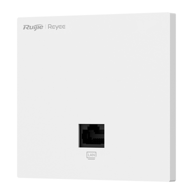 Reyee - AP de Pared Omnidireccional Wi-Fi 6 - Frecuencia 2.4 y 5 GHz / 160MHz Ancho de Canal - Velocidad transmisión hasta 3000 Mbps - Antenas MU-MIMO 2x2 en 2.4GHz, 2x2 en 5GHz - Instalación cajas mecanismo