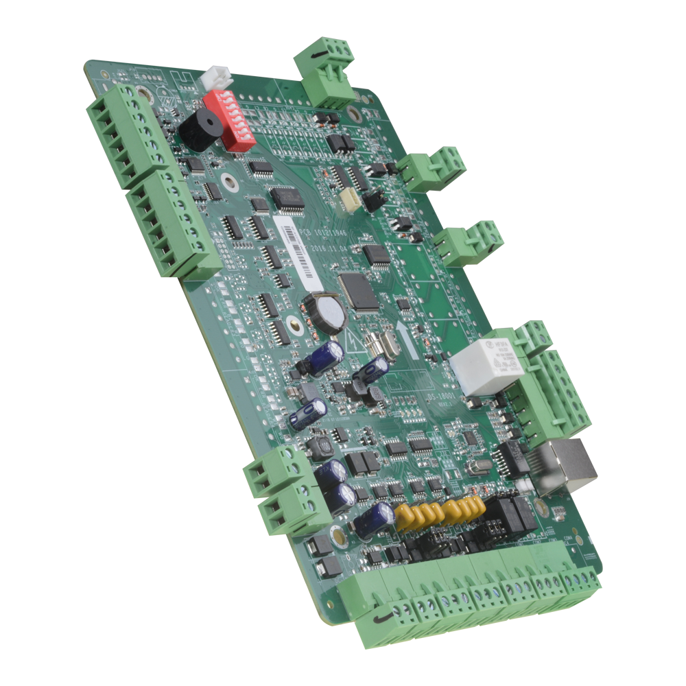 Controller di accessi biometrico - Accesso tramite impronta digitali, volti, scheda o password - Comunicazione TCP/IP | eHome | ISAPI | OSDP - 2 Ingressi Wiegand 26 e 2 RS485 - Uscita relé per una porta - Software Safire Control Center