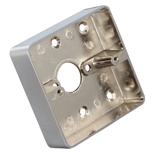 Box per pulsante - Compatibile con la selezione dei prodotti - Installazione in superficie - Realizzato in lega di zinco - Resistente e duraturo - Foro di collegamento