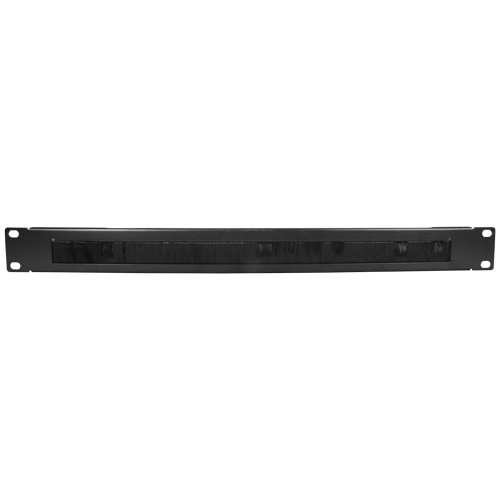 Pannello spazzola - Misura massima 1U - Adatto per rack - Robusto e resistente - Colore nero - Fabbricato in metallo