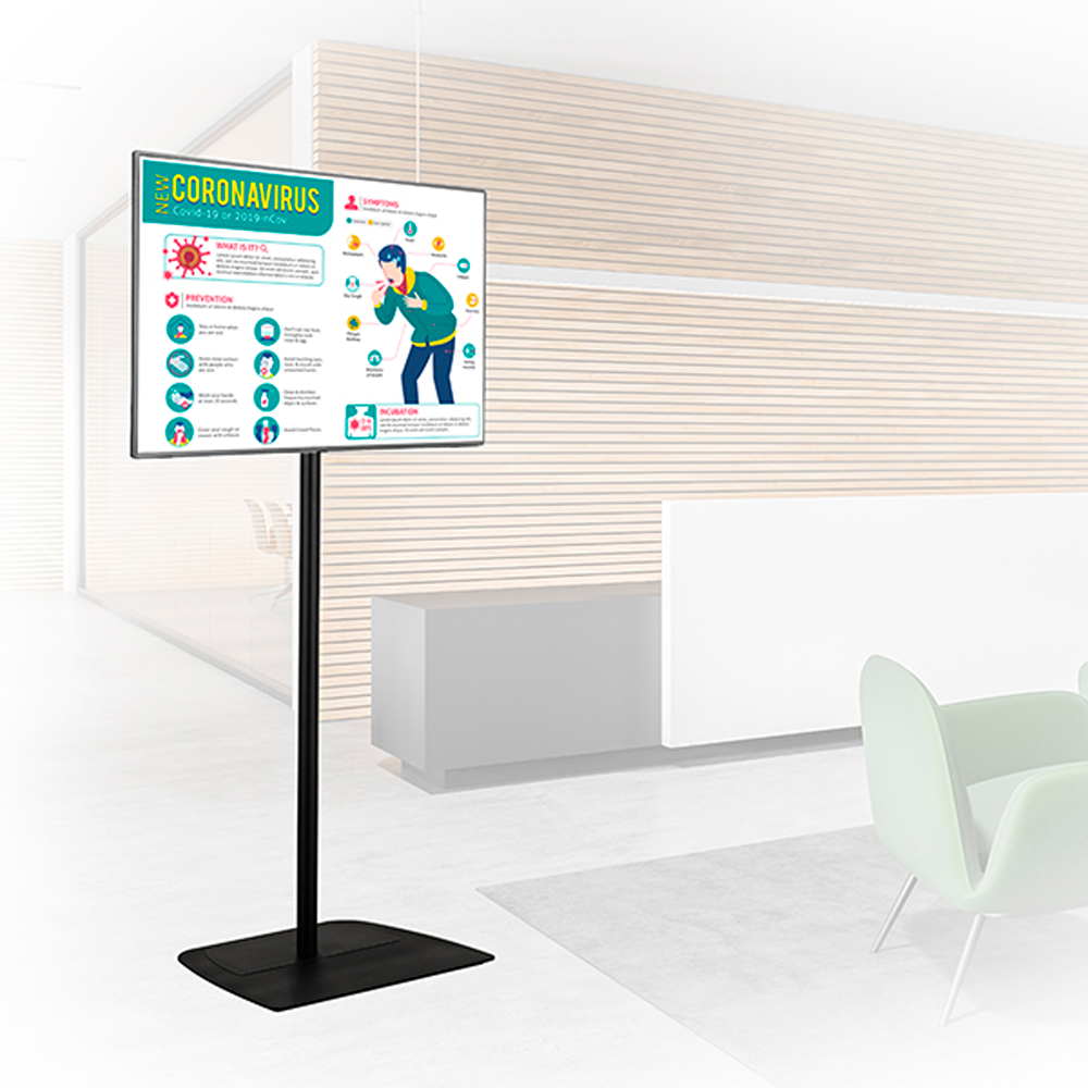 Soporte a suelo con peana - Hasta 55" - Max peso 40Kg - VESA 400x400mm
