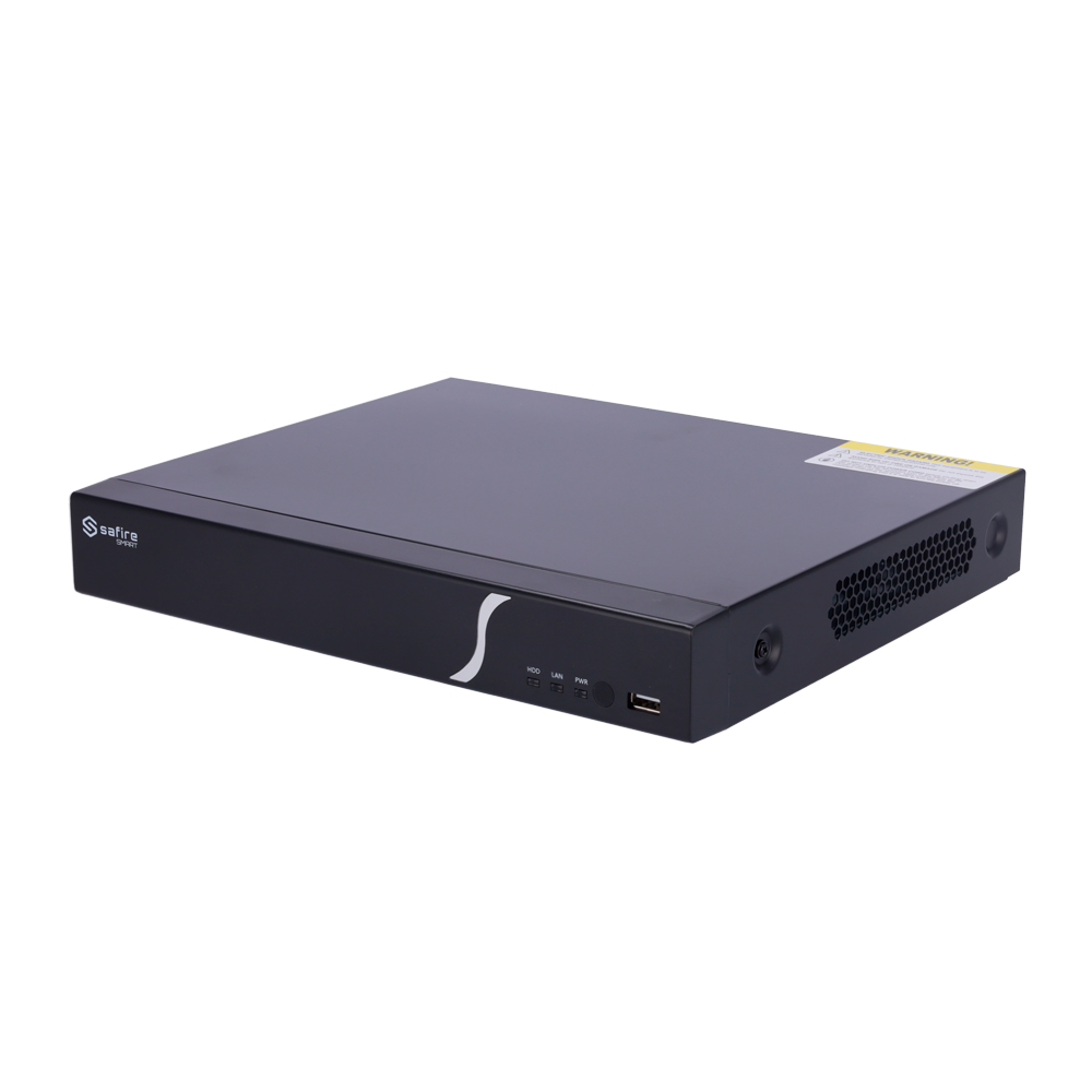 Safire Smart - Grabador de vídeo NVR para cámaras IP gama B1 - Vídeo de 8 CH / Compresión H.265 - Resolución hasta 8Mpx / Ancho de banda 40Mbps - Salida HDMI 4K y VGA / 1HDD - Soporta eventos VCA de cámaras IP / Función POS