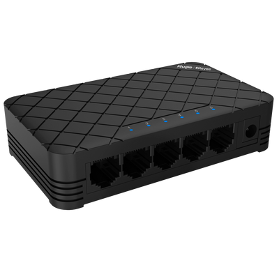 Switch de Escritorio Reyee - Carcasa de Plástico - 5 Puertos RJ45 - Velocidad 10/100 Mbps - Plug and Play - Tecnología de Ahorro de Energía
