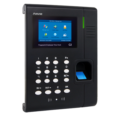 Terminal di Controllo Presenze ANVIZ - Impronte digitali, schede RFID e tastiera - 3000 registrazioni / 100000 registri - TCP/IP, USB, USB Flash - 8 Modi di Controllo presenze - Software Anviz CrossChex