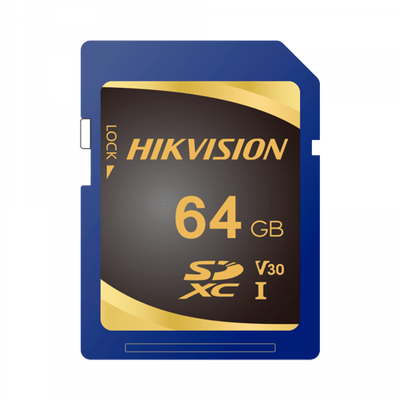 Scheda di memoria Hikvision - Capacità 64 GB - Classe 10 U3  - Fino a 3000 cicli di scrittura - Velocità di lettura 95 MB/ di scrittura 55 MB/s  - Formato SDXC