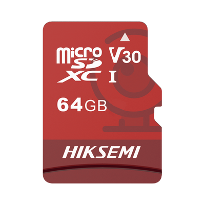 Scheda di memoria Hikvision - Capacità 64 GB - Classe 10 U3 V30 - Fino a 300 cicli di scrittura - Formato exFAT - Adatto in particolare per la videosorveglianza