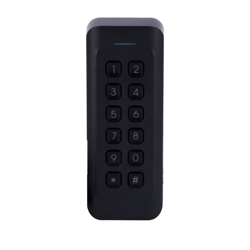 Lector de acceso a marcos - Acceso mediante tarjeta MF y teclado - Indicador LED y acústico - Wiegand 26/34 - Compatible con Safire - Apto para exterior IP65