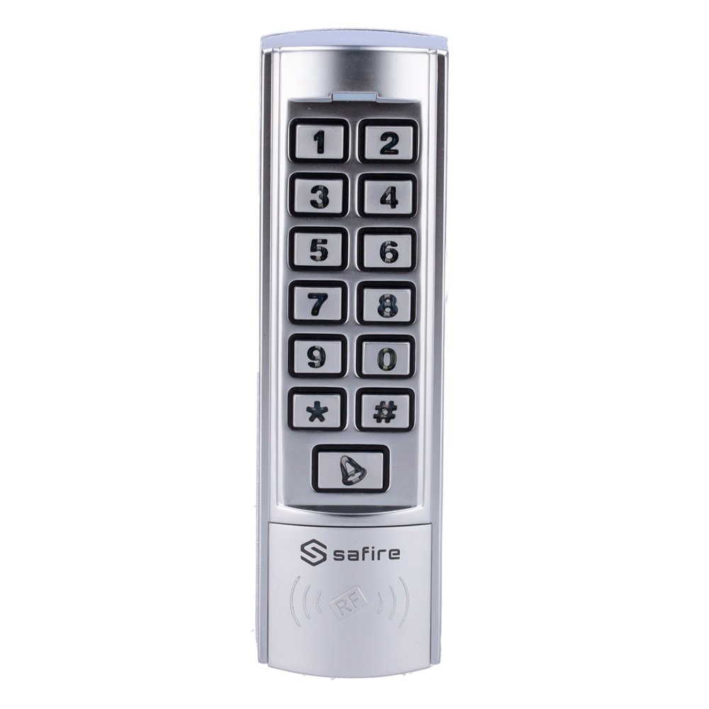 Autonomous access control - Access via EM and PIN card - Switch on relay, button and tone - Wiegand 26 | Compact design - Time control - Suitable for outdoors IP68