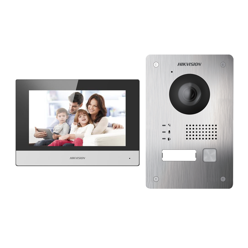 Kit videoportero - Tecnología 2 hilos con TCP/IP y WiFi - Placa y monitor | Permite más de un monitor - Firmware de fácil configuración sin rojo - Aplicación móvil con P2P - Montaje en superficie o empotrado