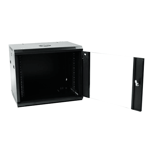 Armario rack de pared - Hasta 9U racks de 19" - Hasta 100 kg de carga - Con ventilación y prensaestopas - Fondo 600 mm - Sin montar