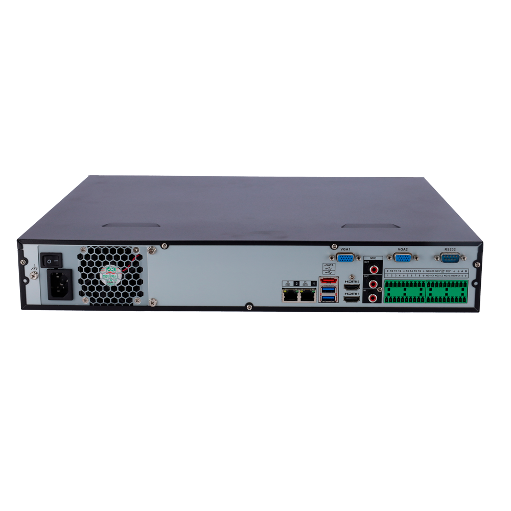Videoregistratore X-Security NVR per telecamare IP - 32 CH video / Compressione H.265+ - 16 Canali PoE - Risoluzione massima 12 Mp - Uscita HDMI 4K, HDMI Full HD e 2 VGA - WEB, DSS/PSS, Smartphone e NVR