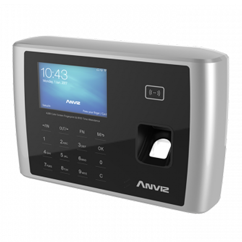Terminal di Controllo Presenze ANVIZ - Impronte digitali, schede RFID e tastiera - 10.000 registrazioni / 200.000 registri - WiFi, TCP/IP, USB, RS232, relé per sirena - 8 Modi di Controllo presenze - Software di CrossChex e CloudClocking - Innowatt