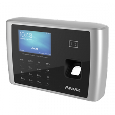 Terminal di Controllo Presenze ANVIZ - Impronte digitali, schede RFID e tastiera - 10.000 registrazioni / 200.000 registri - WiFi, TCP/IP, USB, RS232, relé per sirena - 8 Modi di Controllo presenze - Software di CrossChex e CloudClocking - Innowatt