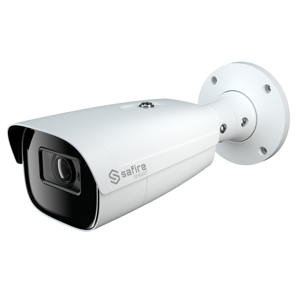 Safire Smart - Cámara Bullet IP gama LPR - Resolución 4 Megapíxel (2592x1520) - Lente Motorizada 8-32 mm | Audio | IR 100m - Reconocimiento de matrículas / Gestión de listas - Impermeabilidad IP67 | PoE (IEEE802.3af) |Alarma