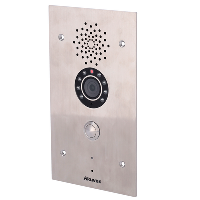 Videoportero IP antivandálico encastrado - Cámara 2 Mpx | Audio bidireccional Crystal Clear - 2 relés - Interfono de emergencia | PoE, SIP Estándar - Mantenimiento Cloud - Conexión de monitor y placas a través de Cloud