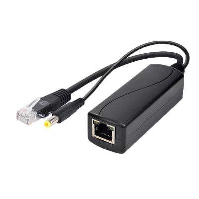 PoE Splitter
 - Per telecamere IP no PoE
 - Ingresso RJ45 (PoE) / Uscita RJ45 e jack  - Velocità 10/100Mbps - Potenza massima 30 W / DC 12 V / 2A - PoE IEEE802.3af / PoE IEEE802.3at