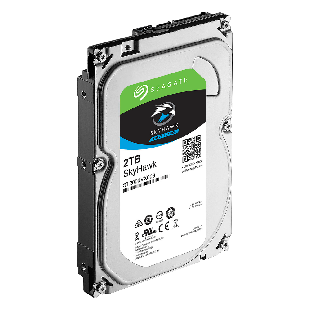 Disco duro Seagate Skyhawk - Capacità 2 TB - Interfaccia SATA 6 GB/s - Modello ST2000VX003 - Speciale per Videoregistratori - Da solo o installato su DVR