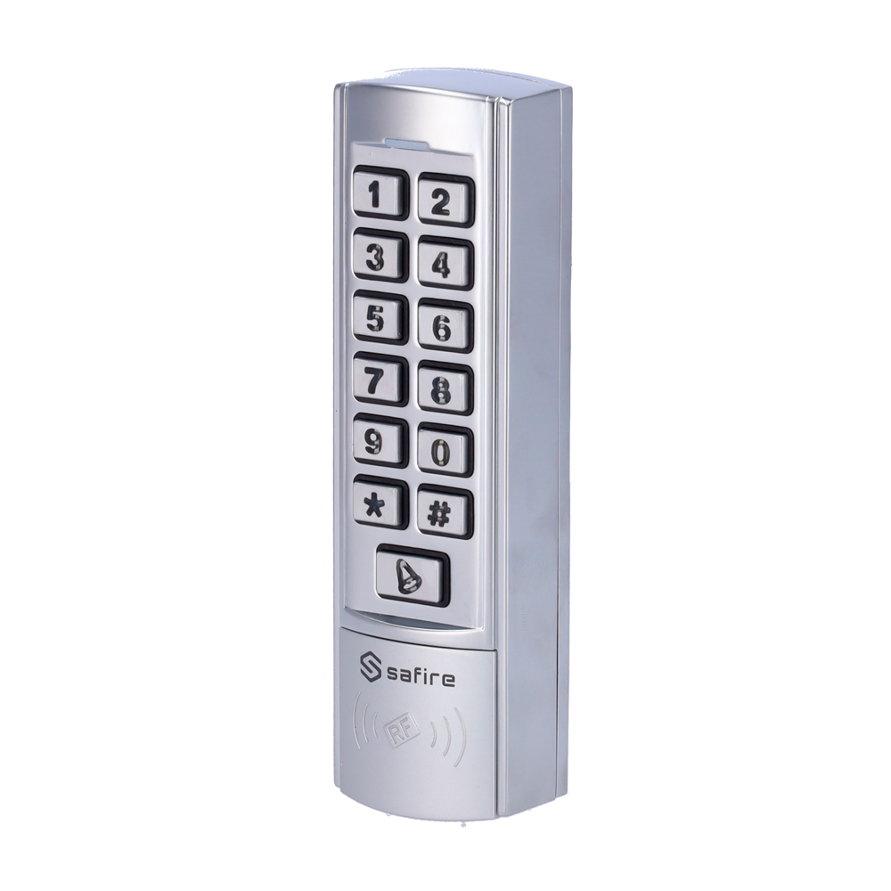 Autonomous access control - Access via EM and PIN card - Switch on relay, button and tone - Wiegand 26 | Compact design - Time control - Suitable for outdoors IP68