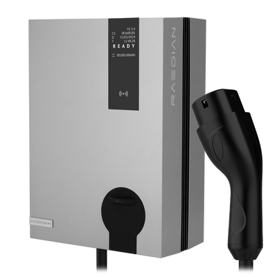 Caricabatterie per auto elettriche - Potenza 7kW /32A /Monofase - Connettore tipo 2  - Cavo da 5m integrato - Protezione IP55,  IK10 - Monitoraggio dalla APP