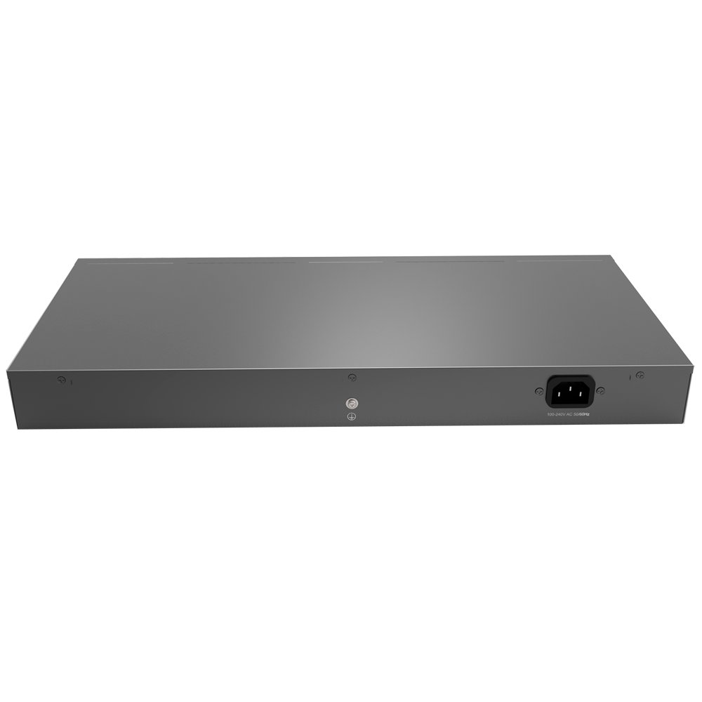 Conmutador PoE de escritorio Reyee - Carcasa metálica - 16 puertos RJ45 10/100 Mbps + 2 enlaces ascendentes Gigabit - 16 puertos PoE+ 802.3af/at | Potencia total 120W - Plug and Play - Tecnología de ahorro de energía