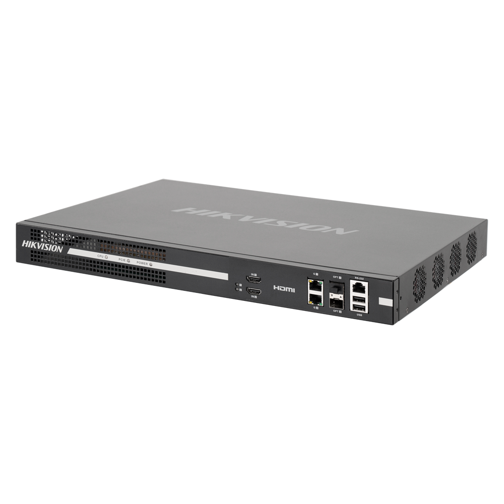 Decoder Hikvision - 128 canali - Capacità di decodifica fino a 32 MPx - 8 uscite HDMI 4K | 4 uscite BNC - Allarmi | Audio - Compatibile con ONVIF