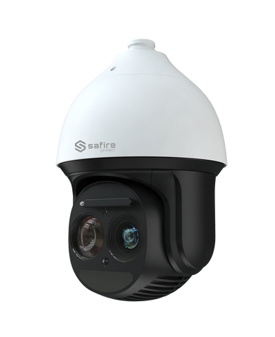 Safire Smart - Cámara IP PTZ con Inteligencia Artificial gama X1 - Resolución 4 Megapíxeles (2560x1440) - Zoom óptico 37x | IR Laser 500m - Autoseguimiento de personas y vehículos | Alarmas - Resistente al agua IP67 e IK10 | HiPoE (IEEE802.3bt)