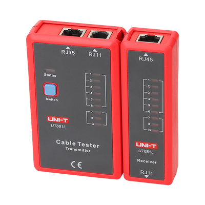 Tester di cavi - Controllo dello stato dei cavi RJ45/RJ11 - Test modalità veloce e modalità lenta - Spegnimento automatico