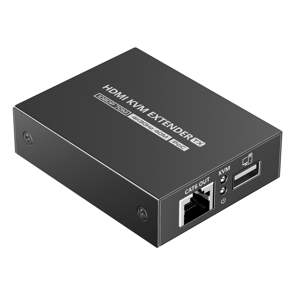 Extensor HDMI con KVM - Emisor y receptor - Alcancia 70 m - Sobre cable UTP Cat 7 - Alta velocidad 4K@30Hz - Alimentación DC 5 V