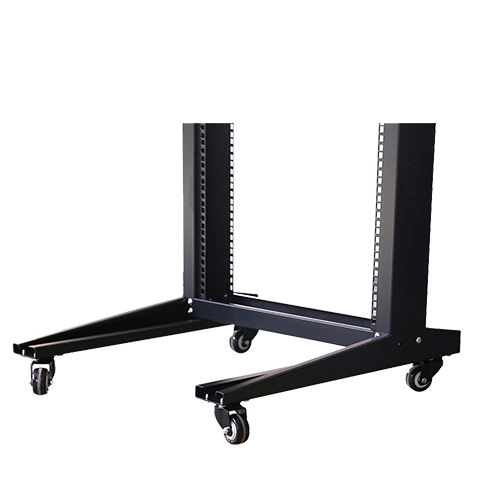 Armadio rack aperto a pavimento - Fino a 18U rack da 19" - Struttura a 2 barre - Rack mobile - Fino a 120 Kg di carico - Non assemblato