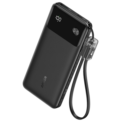 Anker - Power bank con pantalla - Capacidad  10000mAh  - Carga rápida PD22.5W  - Entrada USB-C , Salidas  USB -A, 2x USB-C - Carga  3 dispositivos a la vez