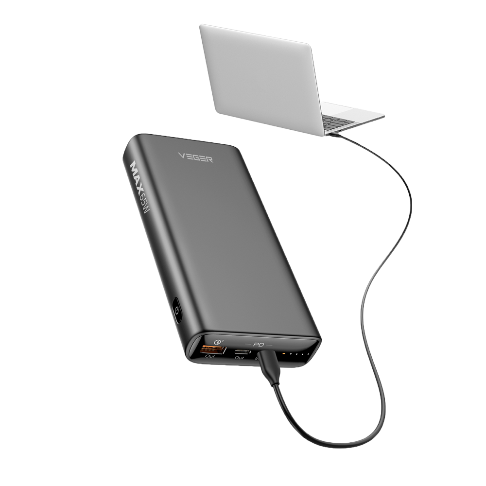 VEGER - Batería externa - Capacidad 20000 mAh - Voltaje 3.7V | Polímero de litio  - Potencia 74 Wh