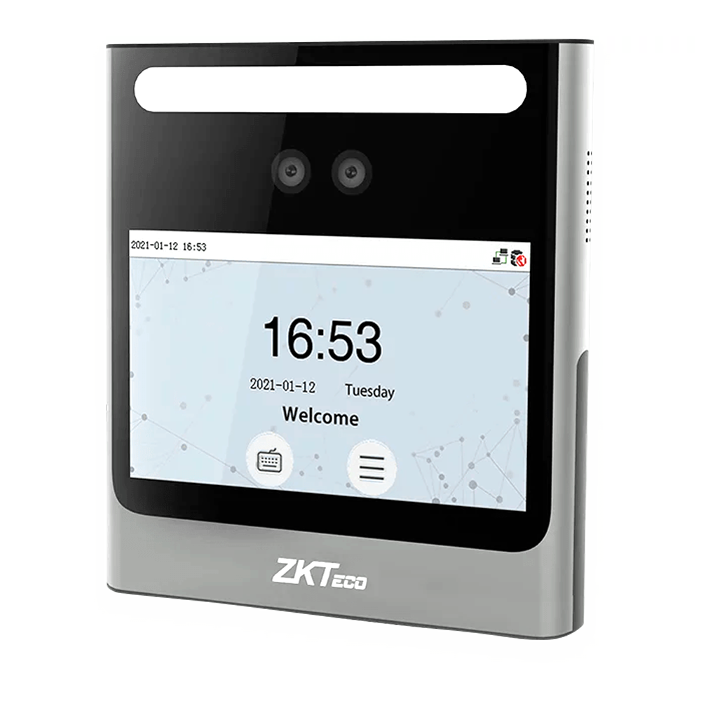Controllo accessi - Riconoscimento facciale, PIN e scheda EM - Display 4.3" TFT tattile - 500 volti | 150.000 registri - TCP/IP e USB - Software ZKBioAccess 5 porte incluse