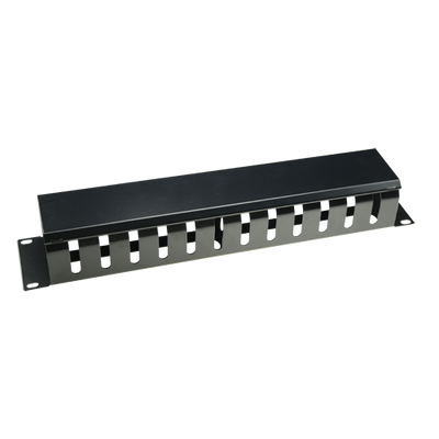 Organizzatore di cavi - Misura massima 1U - Adatto per rack 19" - Robusto e resistente - Colore nero - Fabbricato in metallo