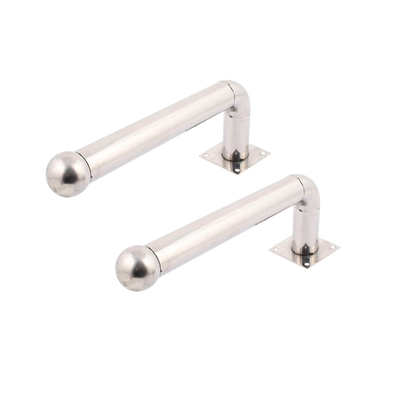 Supporto per barriera modello L - 2 unità - Acciaio inox - Compatibile con rilevatore da 2 fasci - Compatibile con AB-60 - 30cm